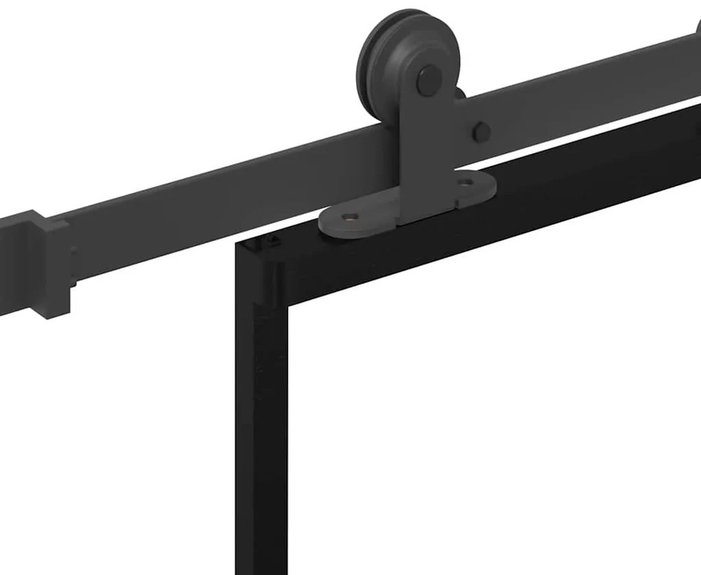 vidaXL Συρόμενη πόρτα με σετ υλικού 102x205 cm ESG Γυαλί&Αλουμίνιο