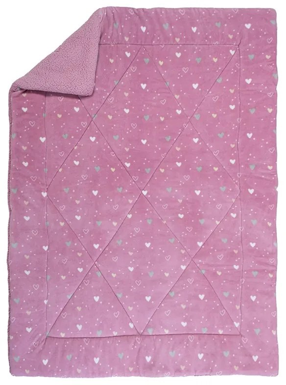 Παιδικό κουβερτοπάπλωμα 160x220 Hearts Look Rose 5205495590233