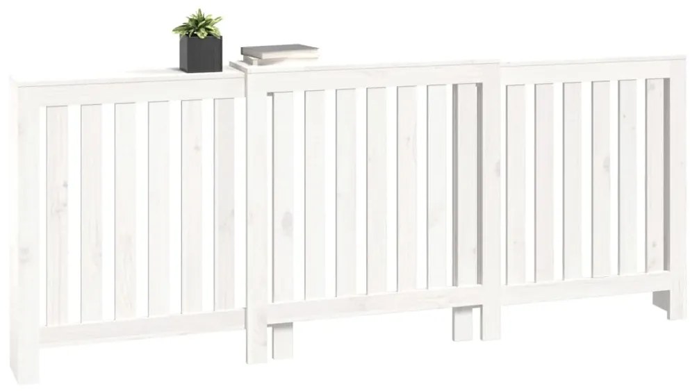 vidaXL Κάλυμμα Καλοριφέρ Λευκό 210x21x85 εκ. από Μασίφ Ξύλο Πεύκου