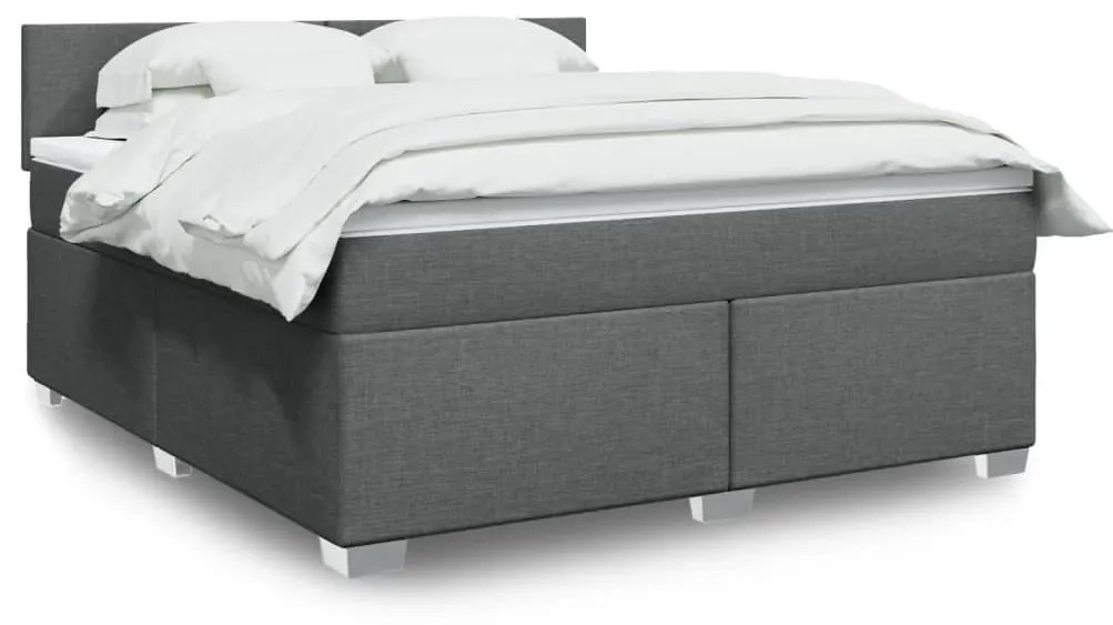 ΚΡΕΒΑΤΙ BOXSPRING ΜΕ ΣΤΡΩΜΑ ΣΚΟΥΡΟ ΓΚΡΙ 180X200 ΕΚ ΥΦΑΣΜΑΤΙΝ 3288261