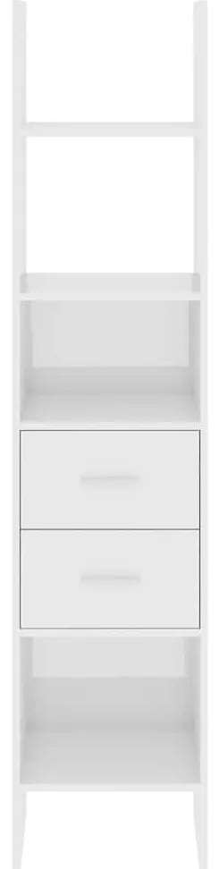 vidaXL Βιβλιοθήκη Γυαλιστερό Λευκό 40 x 35 x 180 εκ. από Επεξ. Ξύλο
