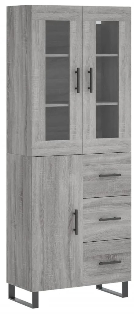 vidaXL Ντουλάπι Γκρι Sonoma 69,5 x 34 x 180 εκ. Επεξεργασμένο Ξύλο