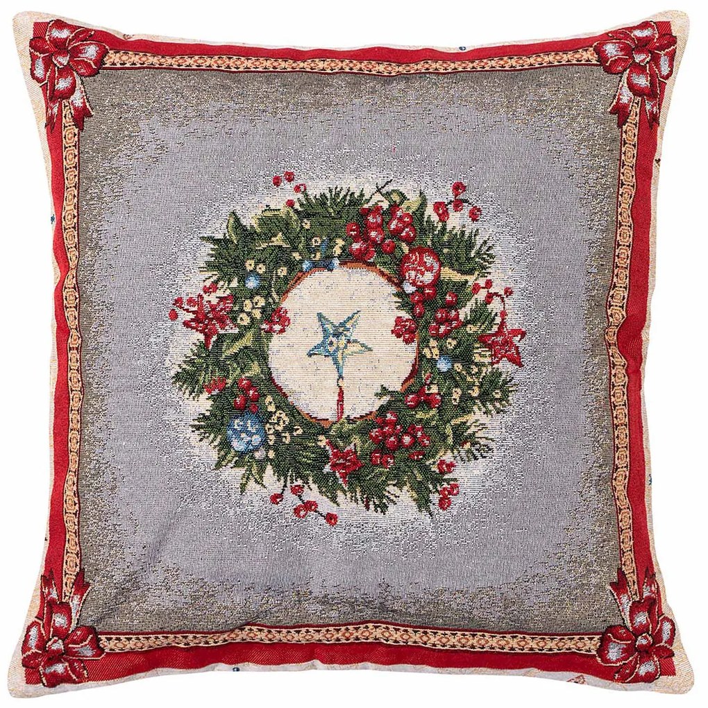 Χριστουγεννιάτικη Μαξιλαροθήκη (45x45) Silk Fashion W352