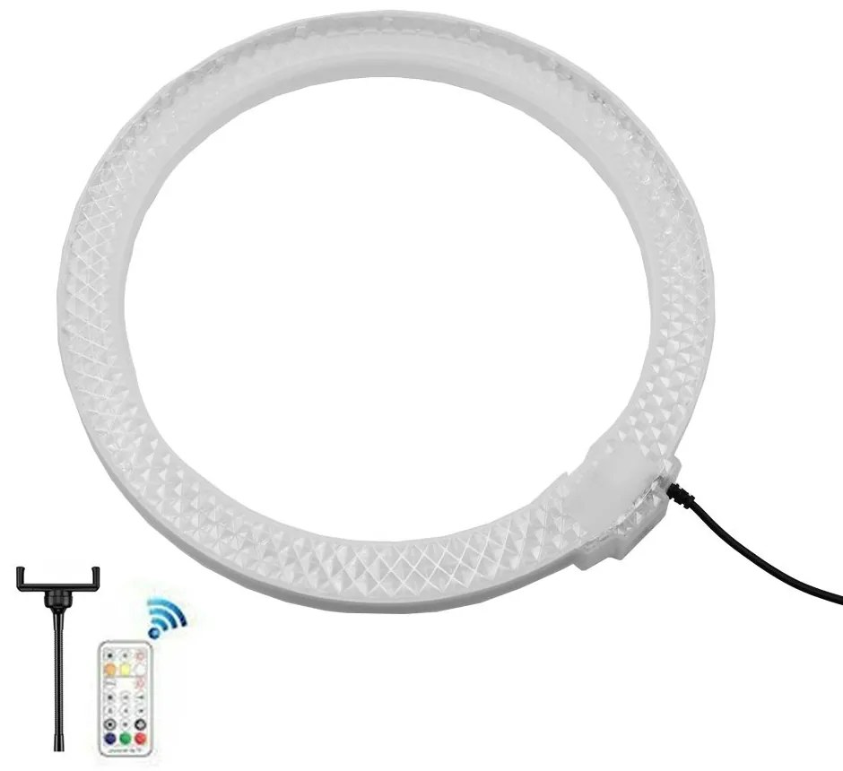 Επαγγελματικό Ring Light Δαχτυλίδι 30cm RGBW Crystal με Τηλεχειριστήριο RF RD-30