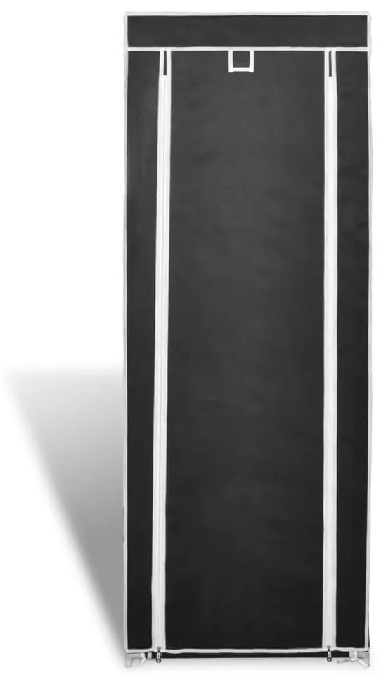 Υφασμάτινη παπουτσοθήκη με κάλυμμα 57 x 29 x 162 cm Μαύρο