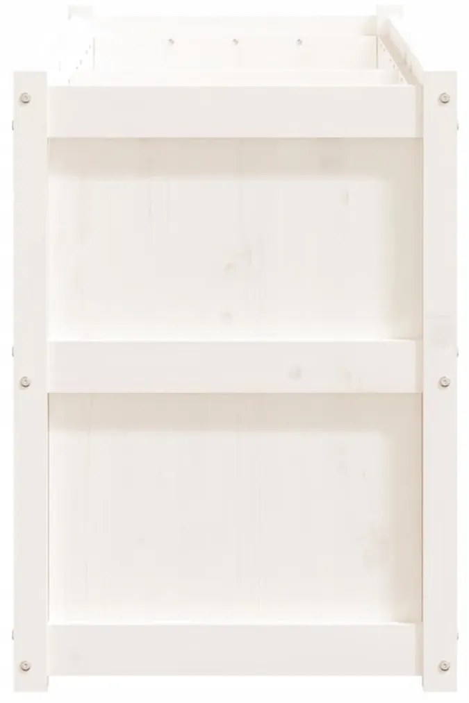 Ζαρντινιέρα Λευκή 150 x 50 x 70 εκ. από Μασίφ Ξύλο Πεύκου - Λευκό