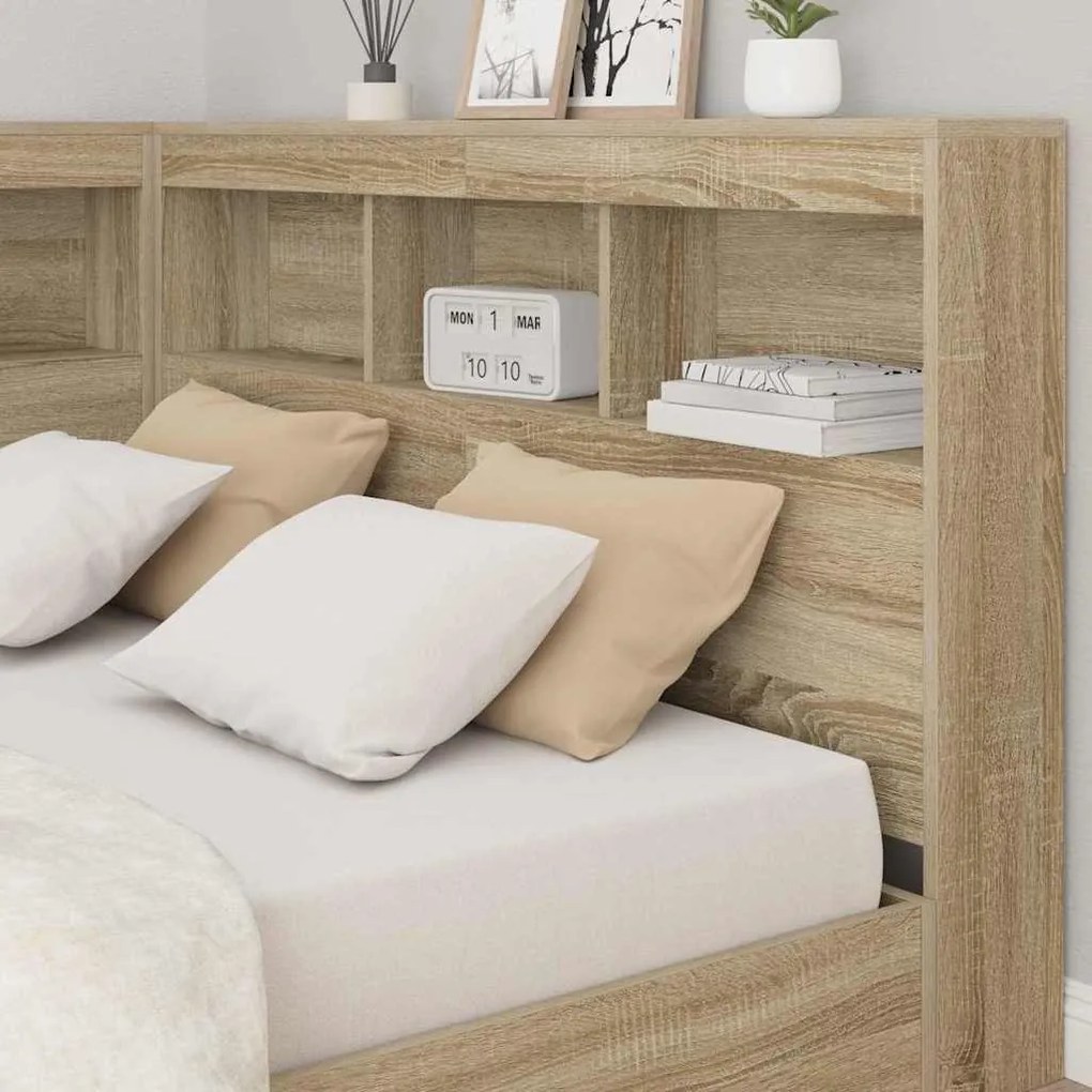 vidaXL Κεφαλάρι Αποθήκης με ράφι Sonoma Δρυς 120 cm Επεξεργασμένο ξύλο