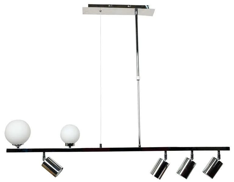 Φωτιστικό Οροφής-Ράγα 6191 110x70cm 2xG9 &amp; 4GU10 Chrome Inlight Metal, Glass