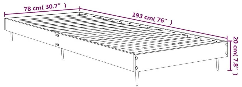 ΠΛΑΙΣΙΟ ΚΡΕΒΑΤΙΟΥ SONOMA ΔΡΥΣ 75 X 190 ΕΚ. ΕΠΕΞΕΡΓΑΣΜΕΝΟ ΞΥΛΟ 832312