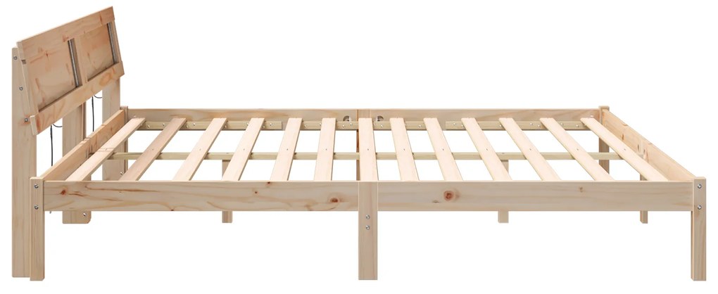 vidaXL Σκελετός Κρεβατιού Καφέ 200 x 200 cm Μασίφ ξύλο πεύκου