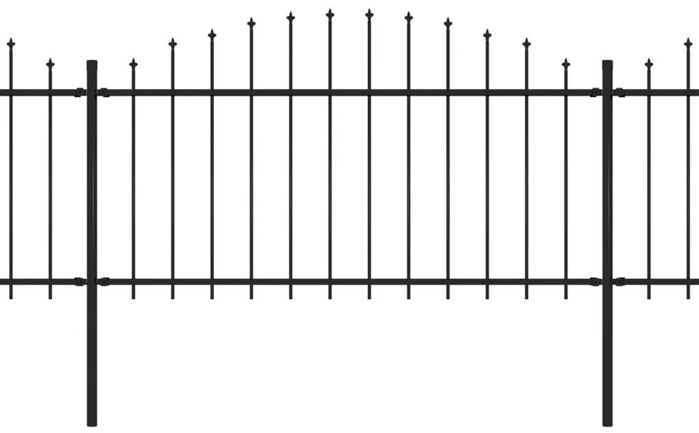 vidaXL Κάγκελα Περίφραξης με Λόγχες Μαύρα (1,25-1,5) x 3,4 μ. Ατσάλινα