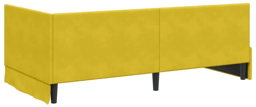 vidaXL Κρεβάτι Γωνίας με κεφαλάρι Κίτρινο 90 x 190 cm Βελούδο