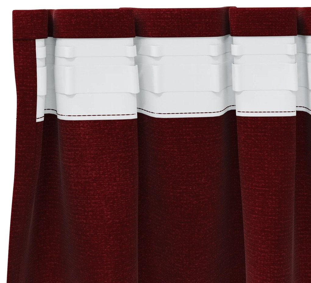 vidaXL Κουρτίνες με κουρτίνες 2 pcs Μπορντό 140 x 225 cm Βελούδο