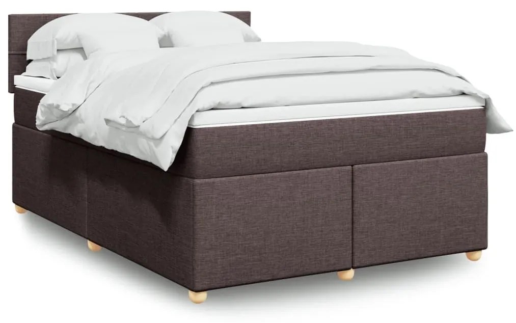 ΚΡΕΒΑΤΙ BOXSPRING ΜΕ ΣΤΡΩΜΑ ΣΚΟΥΡΟ ΚΑΦΕ 140X190 ΕΚ. ΥΦΑΣΜΑΤΙΝΟ 3286678