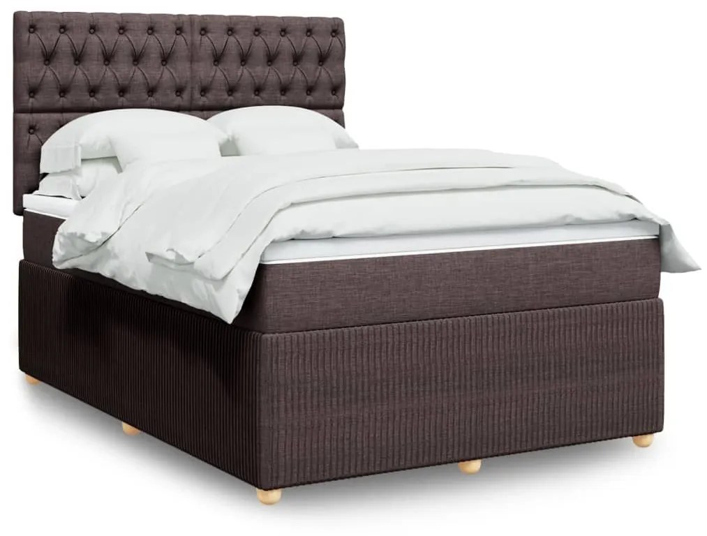 ΚΡΕΒΑΤΙ BOXSPRING ΜΕ ΣΤΡΩΜΑ ΣΚΟΥΡΟ ΚΑΦΕ 140X190 ΕΚ. ΥΦΑΣΜΑΤΙΝΟ 3294361