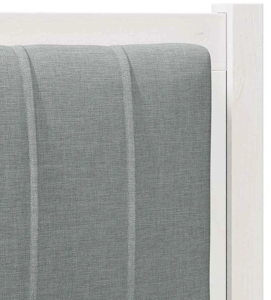 vidaXL Ταπετσαρισμένο κεφαλάρι Λευκό 80 cm Στερεά ξυλεία πεύκου