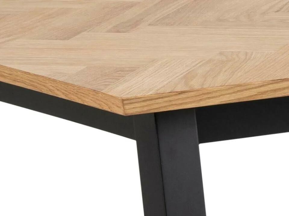 Τραπέζι Oakland 387, Μαύρο, Δρυς, 75x95x180cm, 44 kg, Πλαστικοποιημένη μοριοσανίδα, Ινοσανίδες μέσης πυκνότητας | Epipla1.gr