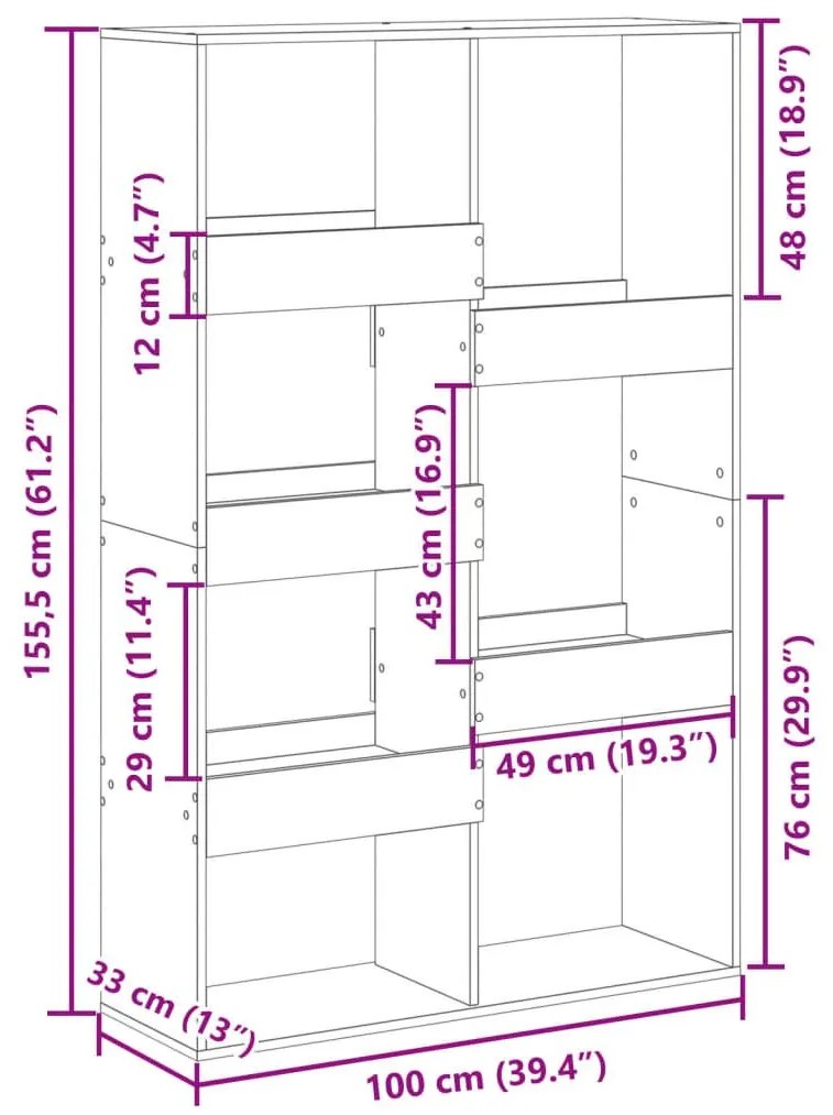 Βιβλιοθήκη Sonoma Δρυς 100x33x155,5 εκ. από Επεξεργασμένο Ξύλο - Καφέ