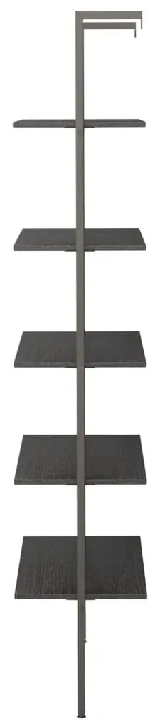 vidaXL Ραφιέρα Κεκλιμένη 5 Επιπέδων Μαύρη 64x35x185 εκ.
