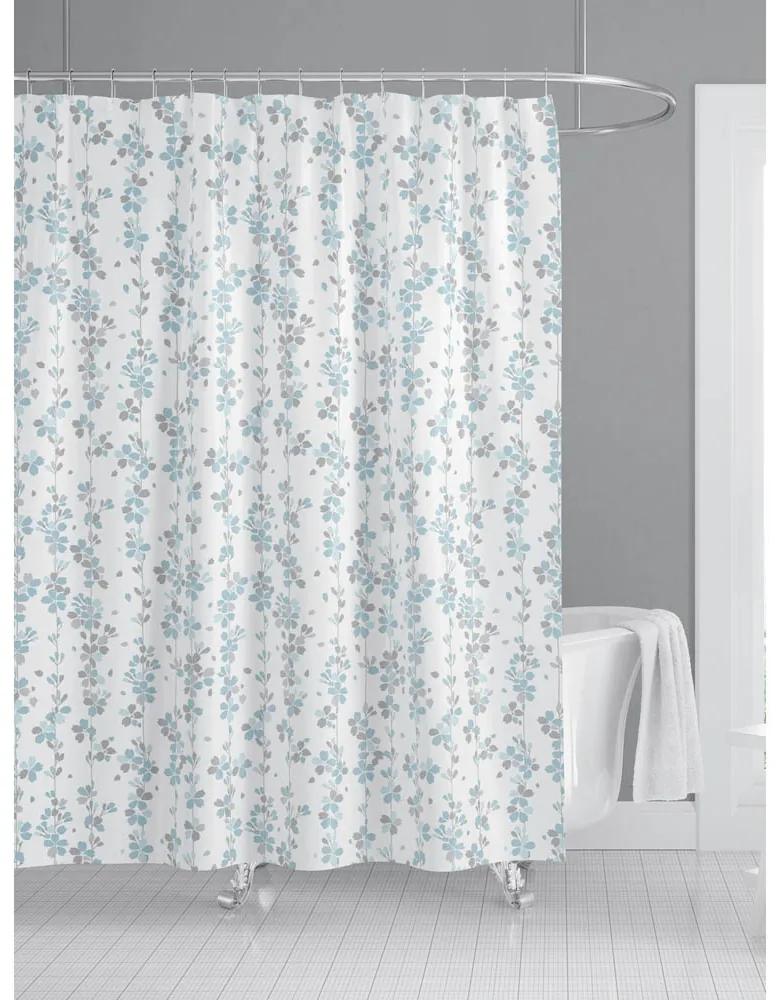 Κουρτίνα Μπάνιου Ανθάκια Με 12 Κρίκους Σιελ Polyester 180x180cm ANKOR