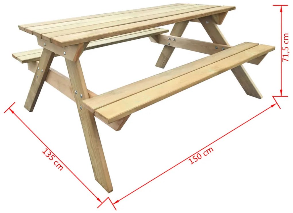 ΤΡΑΠΕΖΙ ΠΙΚ-ΝΙΚ 150 X 135 X 71,5 ΕΚ. ΞΥΛΙΝΟ 41725