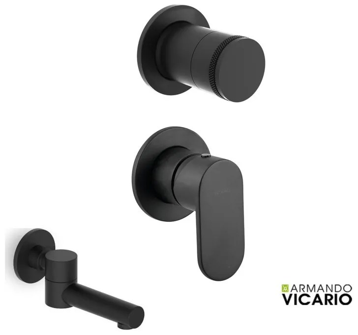 Armando Vicario SLIM Black Matt Περιστρεφόμενο Στόμιο+Μίκτης εντ.+εκτροπέας περιστροφικός 2 εξ. 500050-400 34374-400