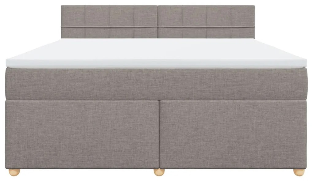 vidaXL Κρεβάτι Boxspring με Στρώμα Taupe 180x200 εκ. Υφασμάτινο