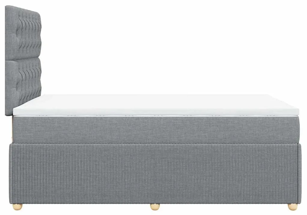 vidaXL Κρεβάτι Boxspring με Στρώμα Ανοιχτό Γκρι 120x200 εκ. Υφασμάτινο
