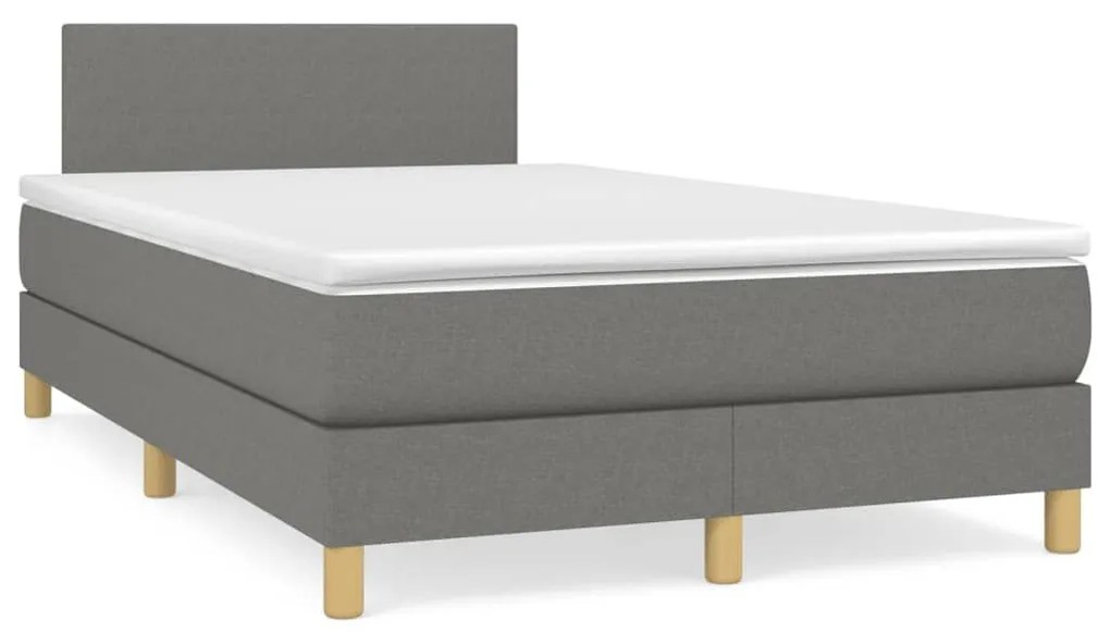 ΚΡΕΒΑΤΙ BOXSPRING ΜΕ ΣΤΡΩΜΑ ΣΚΟΥΡΟ ΓΚΡΙ 120X190 ΕΚ ΥΦΑΣΜΑΤΙΝΟ 3269759