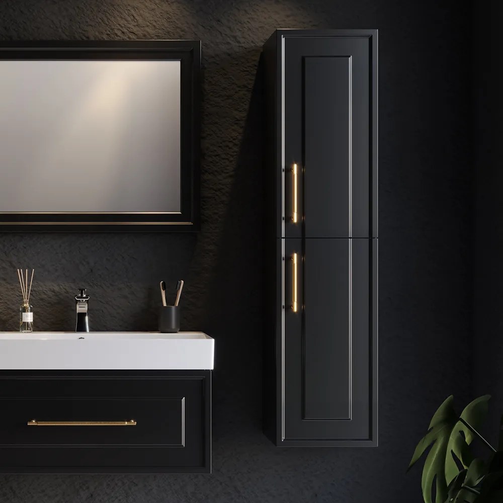 Στήλη NAPOLI Μαύρη MDF 18mm Λάκα 35 3CNAP035BLM κρεμαστή 3CNAP035BLM
