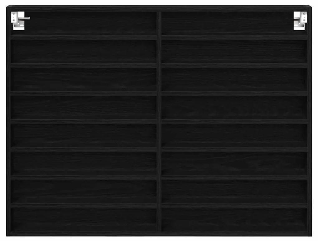 vidaXL Βιτρίνα με ράφι Μαύρη Οξυά 100 x 8,5 x 75 cm Επεξεργασμένο ξύλο