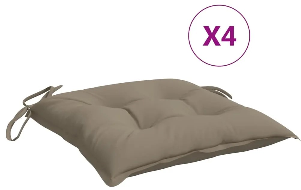 vidaXL Μαξιλάρια Παλέτας Κήπου 4 τεμ. Taupe 50x50x7 εκ. Oxford Ύφασμα