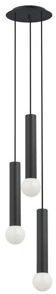 Κρεμαστό Φωτιστικό Οροφής 3xE27 10W IP20 Baton Nowodvorski-7856-Μαύρο 7856