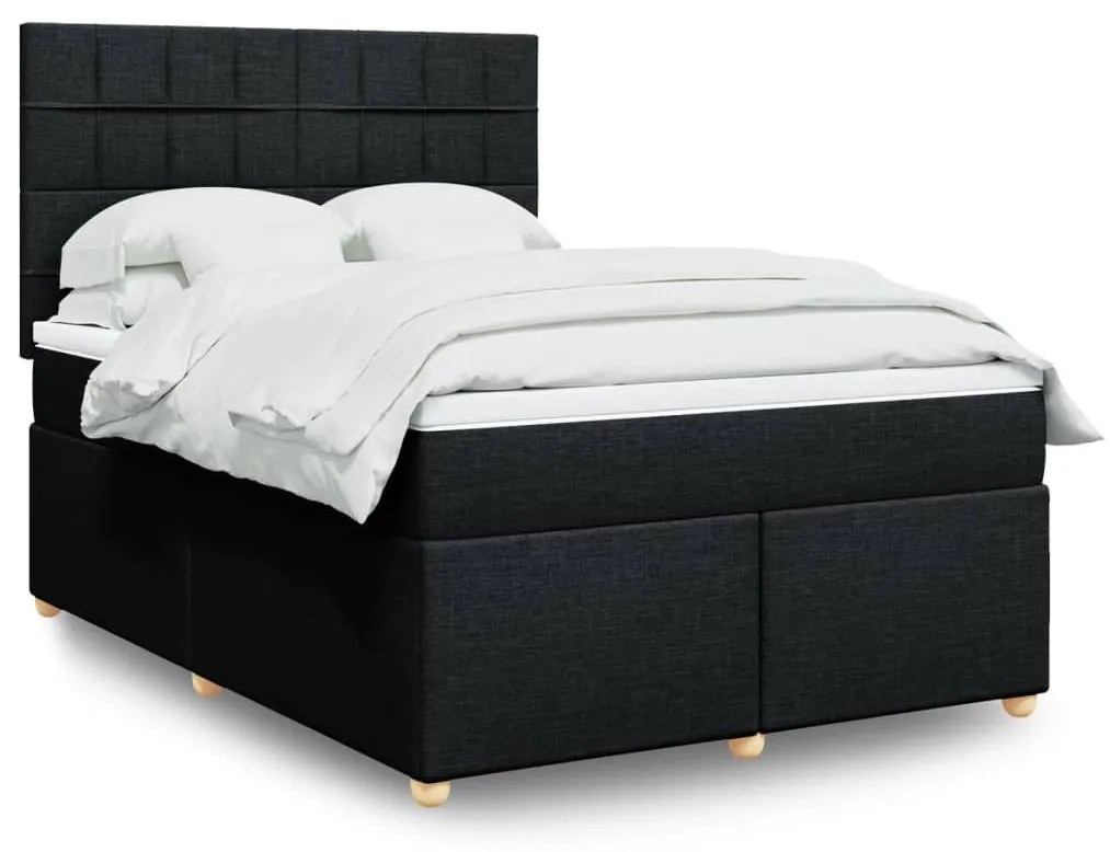 ΚΡΕΒΑΤΙ BOXSPRING ΜΕ ΣΤΡΩΜΑ ΜΑΥΡΟ 160X200 ΕΚ. ΥΦΑΣΜΑΤΙΝΟ 3293633