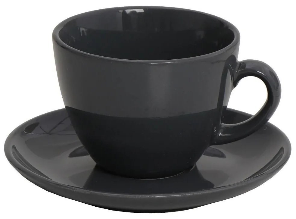 ΦΛΥΤΖΑΝΙ CAPUCCINO &amp; ΠΙΑΤΑΚΙ 350ml ESPIEL - ANTHRACITE ESSENTIALS