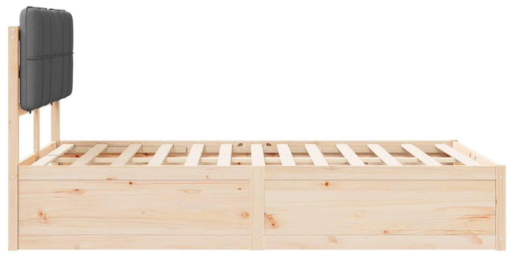 vidaXL Σκελετός Κρεβατιού με Επενδεδυμένο Κεφαλάρι Σκούρο Γκρι