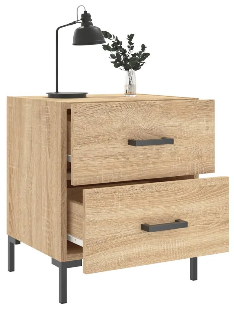 vidaXL Κομοδίνα 2 τεμ. Sonoma Δρυς 40 x 35 x 47,5 εκ. Επεξεργ. Ξύλο