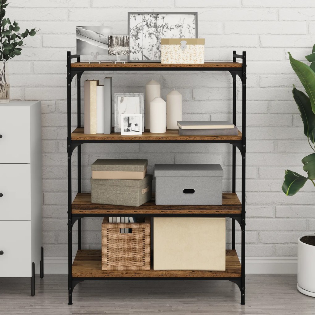 vidaXL Δίσκος Βιβλιοθήκης 4 pcs Καφέ 100 x 40 x 1.5 εκ. Μοριοσανίδα