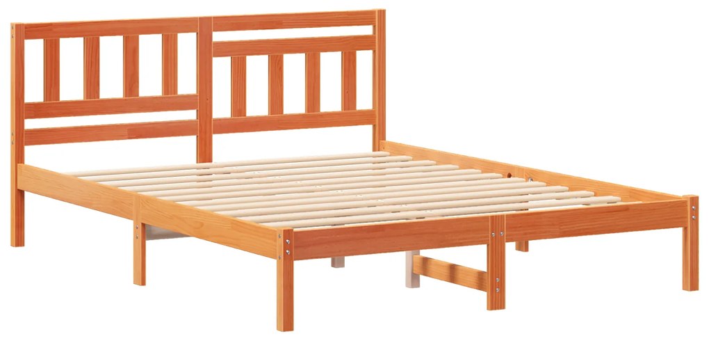 vidaXL Σκελετός Κρεβατιού Καφέ κεριού 140 x 200 cm Μασίφ ξύλο πεύκου