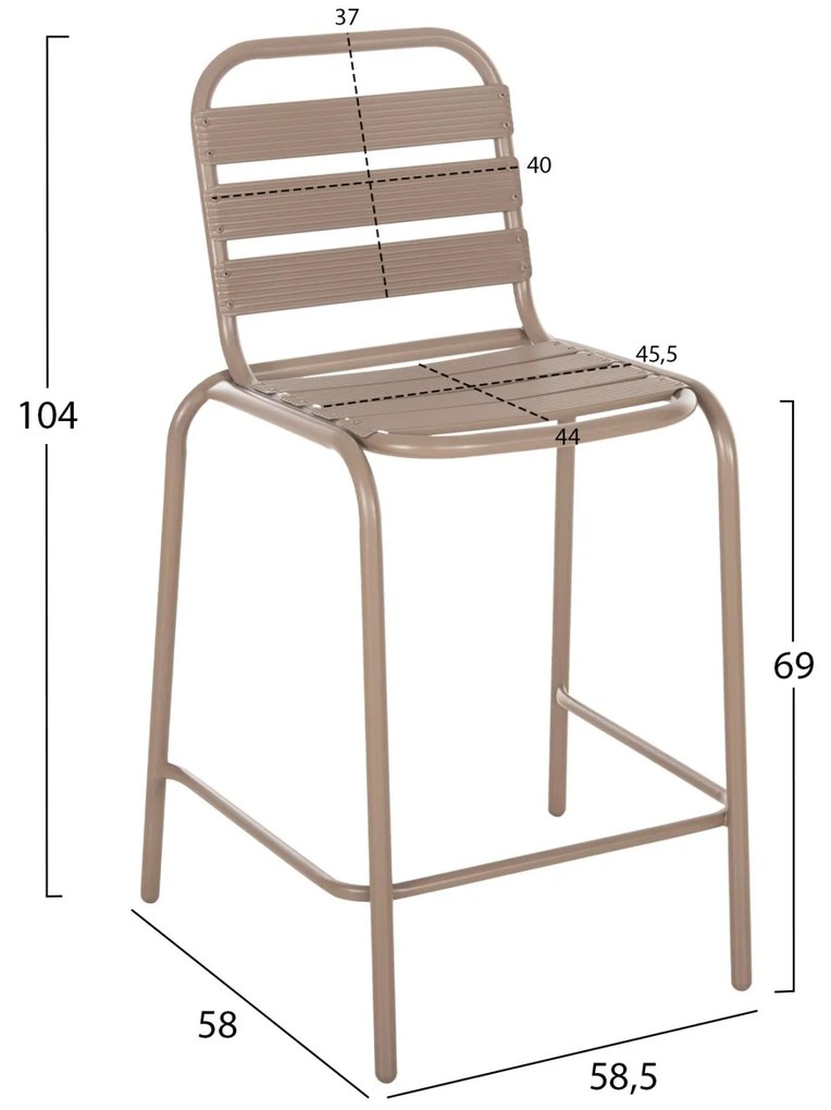 Σετ Κήπου Μπάρ LAURA 3 τεμ Σαμπανί Μέταλλο & Αλουμίνιο