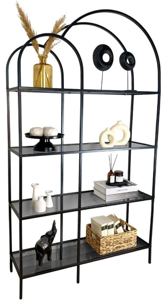 Ραφιέρα Δαπέδου Twin 706CLN1504 100x30x175cm Black-Fume