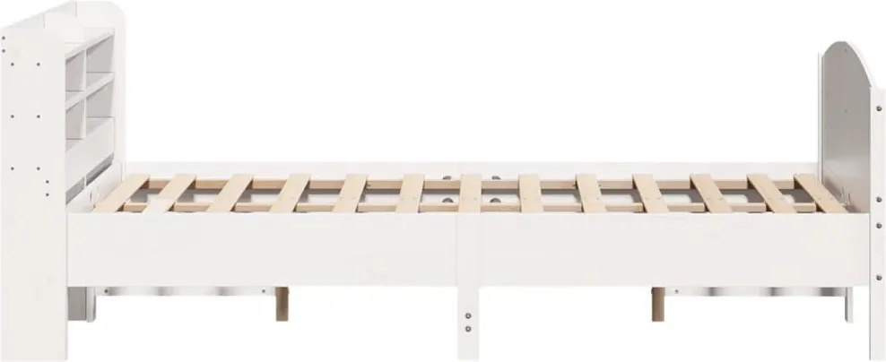 vidaXL Σκελετός Κρεβ. Χωρίς Στρώμα Λευκό 135x190 εκ Μασίφ Πεύκο