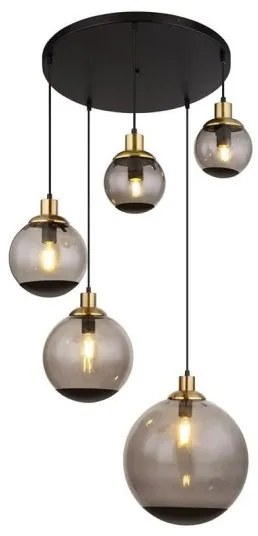 Κρεμαστό Φωτιστικό Οροφής 5xE27 Μαύρο Potter 15860-5H Globo Lighting-15860-5H-Μαύρο 15860-5H