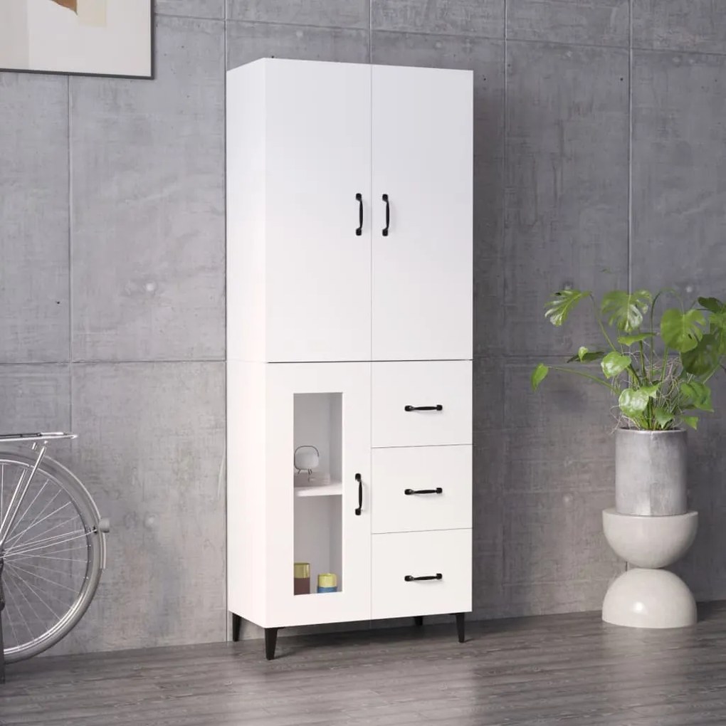 vidaXL Ντουλάπι Λευκό 69,5x34x180 εκ. από Επεξεργασμένο Ξύλο
