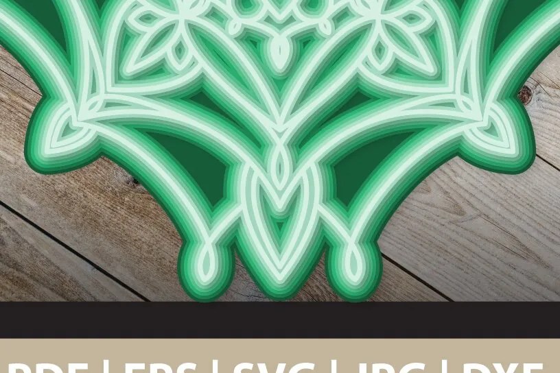 Σετ των 2 Intra απο ξύλο plywood 3mm-4mm πάχος 3D Abstract Mandala Layered Δίασταση 30x30 cm INTRAFABR-24892206