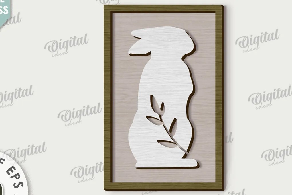 Σετ των 2 Intra απο ξύλο plywood  Χρώμα wenge 3mm-4mm πάχος - Πασχαλινή Μίνι πινακίδα . Πασχαλινή διακόσμηση Δίασταση 15x15 cm INTRAFABR-91446476