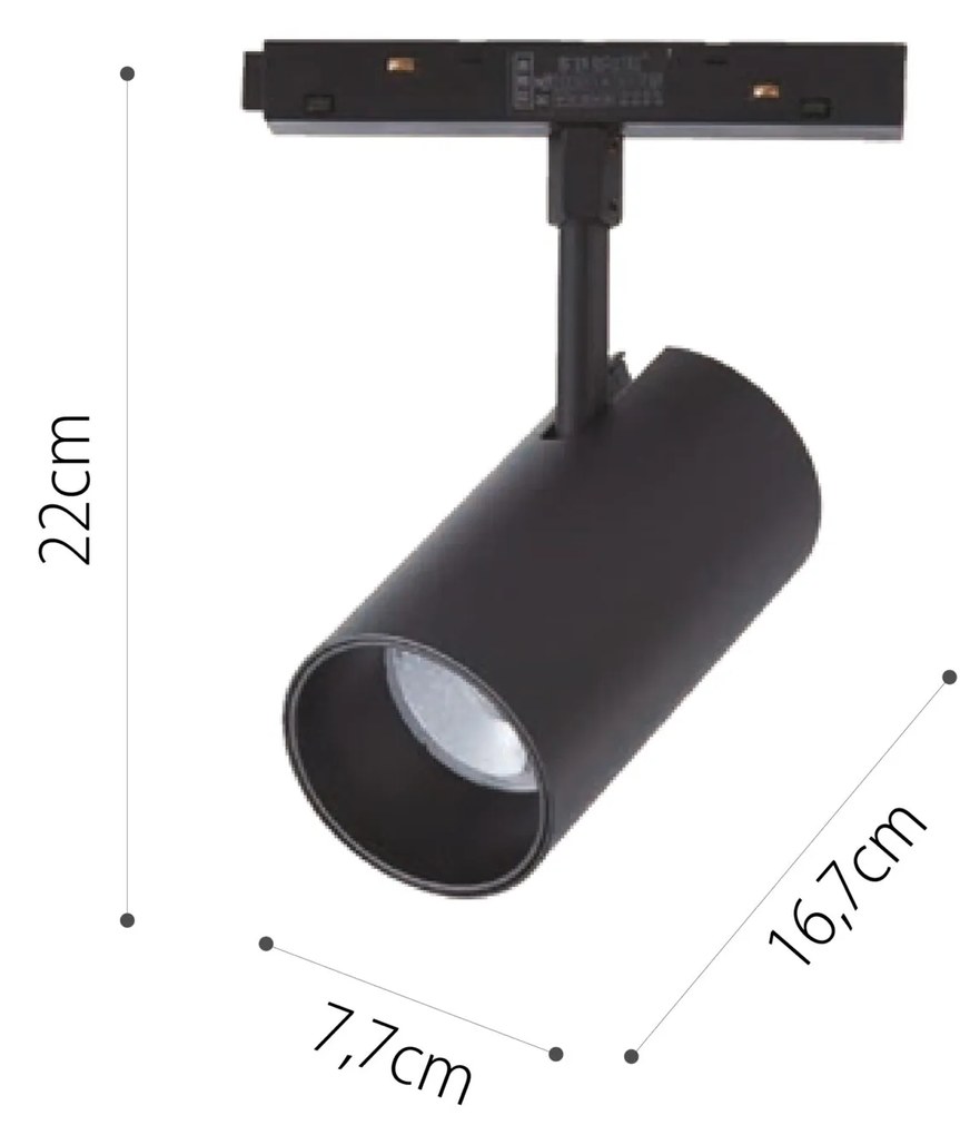 InLight Σποτ μαγνητικής ράγας LED 35W 4000K σε μαύρη απόχρωση D:22cmX16,7cm (T05602-BL)