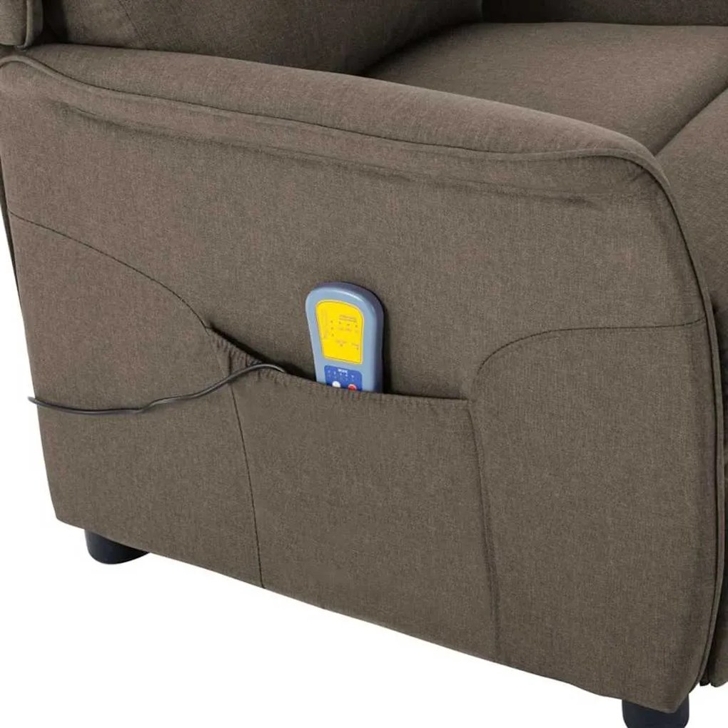 vidaXL Καρέκλα μασάζ με μαξιλάρι Taupe 67.5 x 93.5 x 101.5 εκ ύφασμα