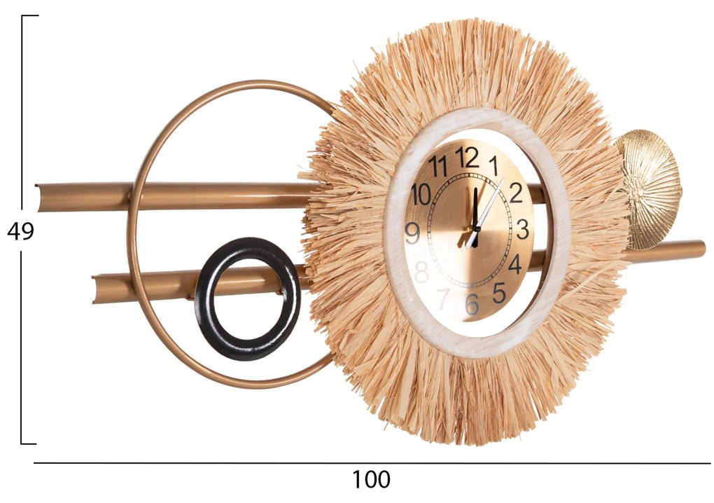 ΡΟΛΟΙ ΤΟΙΧΟΥ HM4200 ΜΕΤΑΛΛΟ &amp; ΙΝΕΣ RAFFIA ΣΕ ΓΗΙΝΑ ΧΡΩΜΑΤΑ 100x49Υεκ. - 0412899 - HM4200