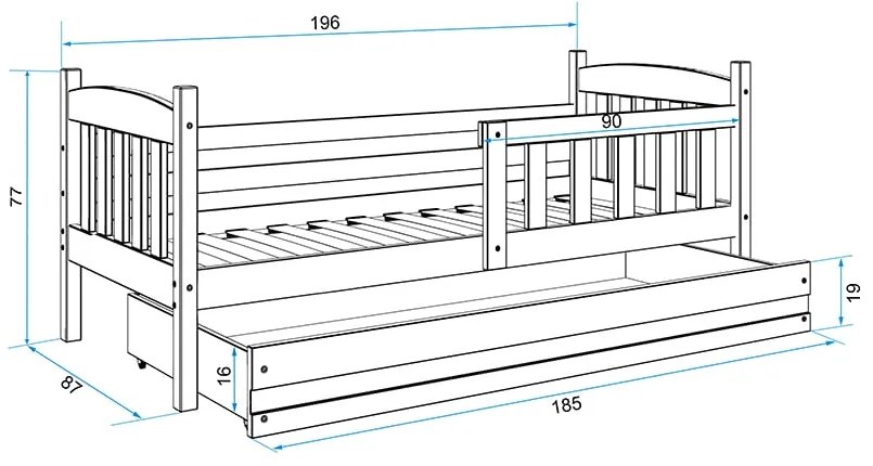 Κρεβάτι Dorian-Γραφίτης-200 x 90